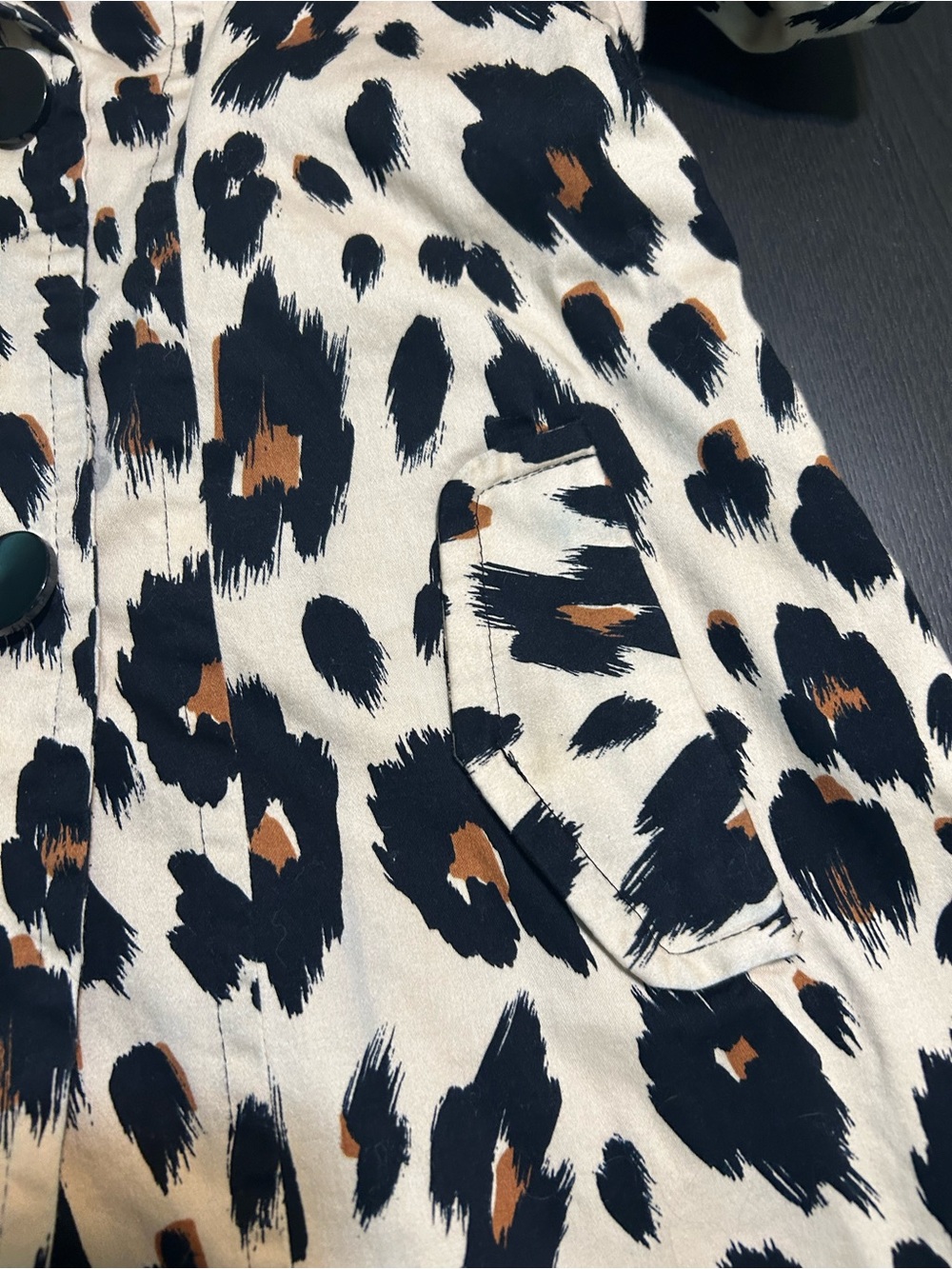 Robert Louis Leopard Print Trench Coat - Beige, Black & Brown - Picture 10 of 13